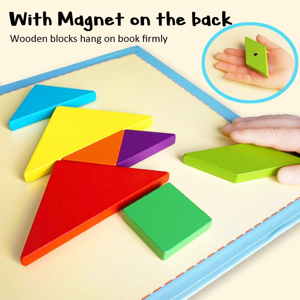 Magnetic Wooden Tangram Activity Book