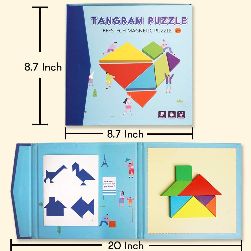 Magnetic Wooden Tangram Activity Book