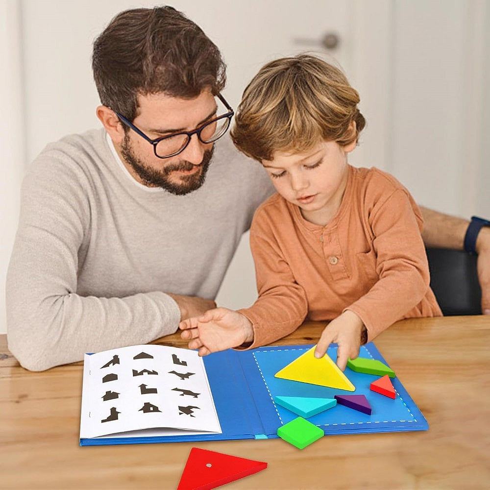 Magnetic Wooden Tangram Activity Book