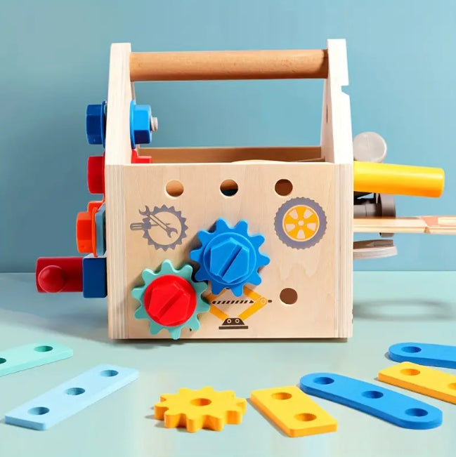 Wooden STEM Construction Tool Box Set For Kids
