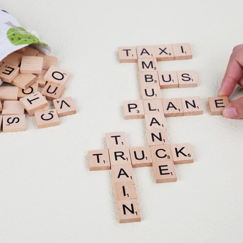 Wooden Spelling Flash Card Preschooling Game