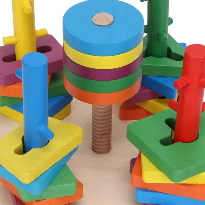 Wooden 5 Column Activity Geometric Shapes Sorter Set