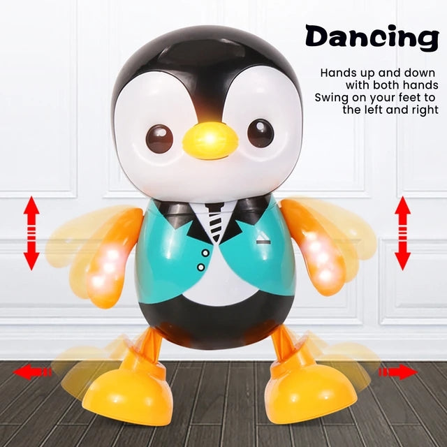 Dancing Swinging Cute Penguin With Lights And Music