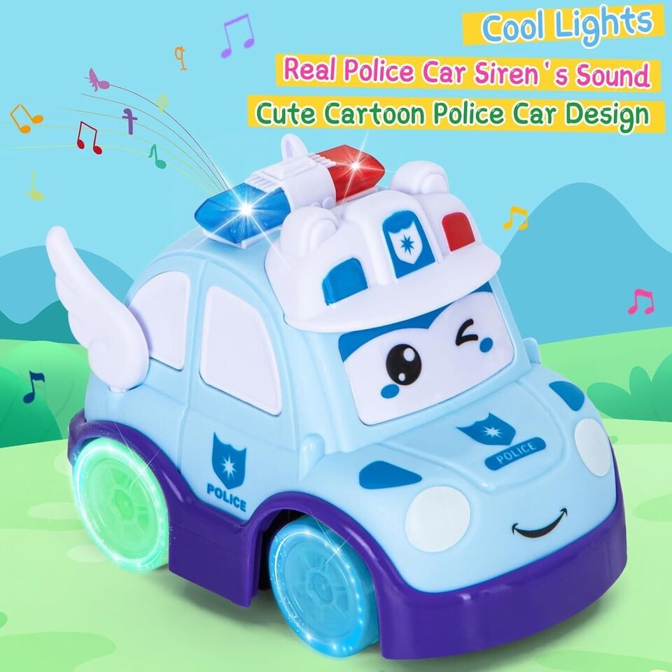 Musical Police Cartoon Car With Lights & Siren