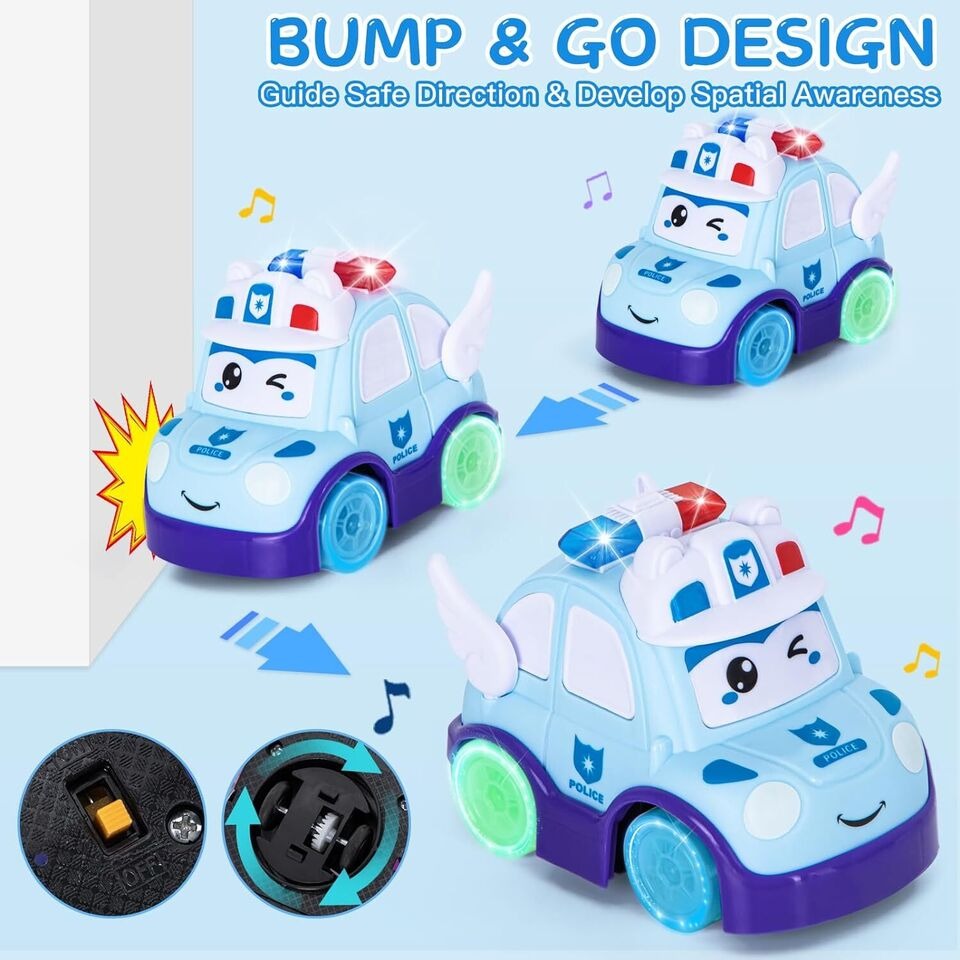 Musical Police Cartoon Car With Lights & Siren