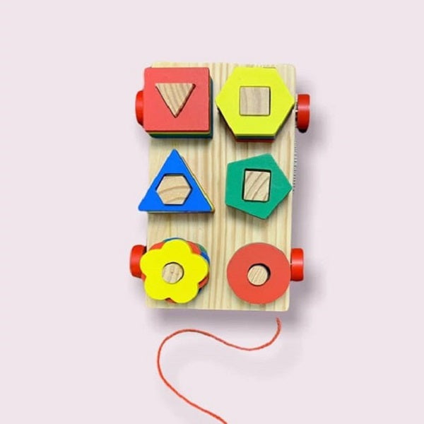 Wooden Intelligence Geometric Shapes Sorting Trailer Set