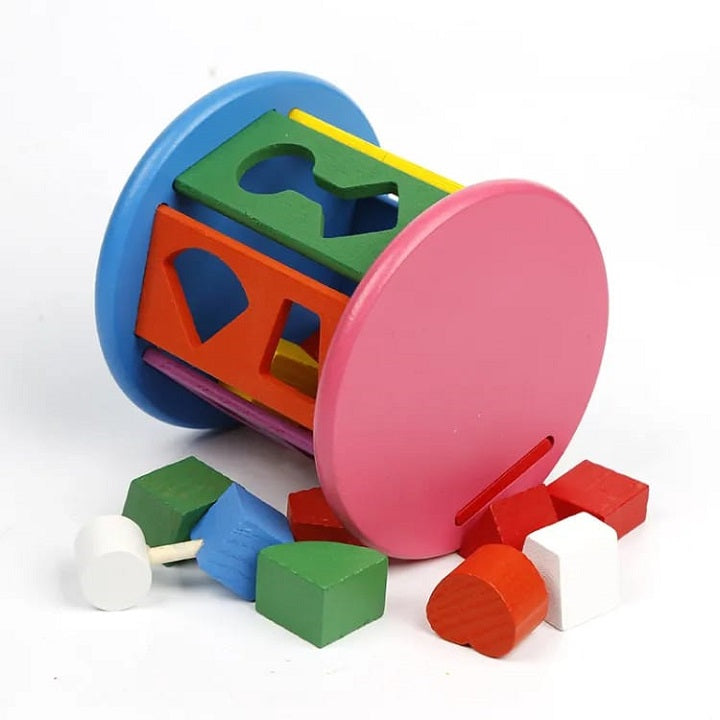 Wooden Wisdom Geometric Multicoloured Shapes Wheel â MGT Toys