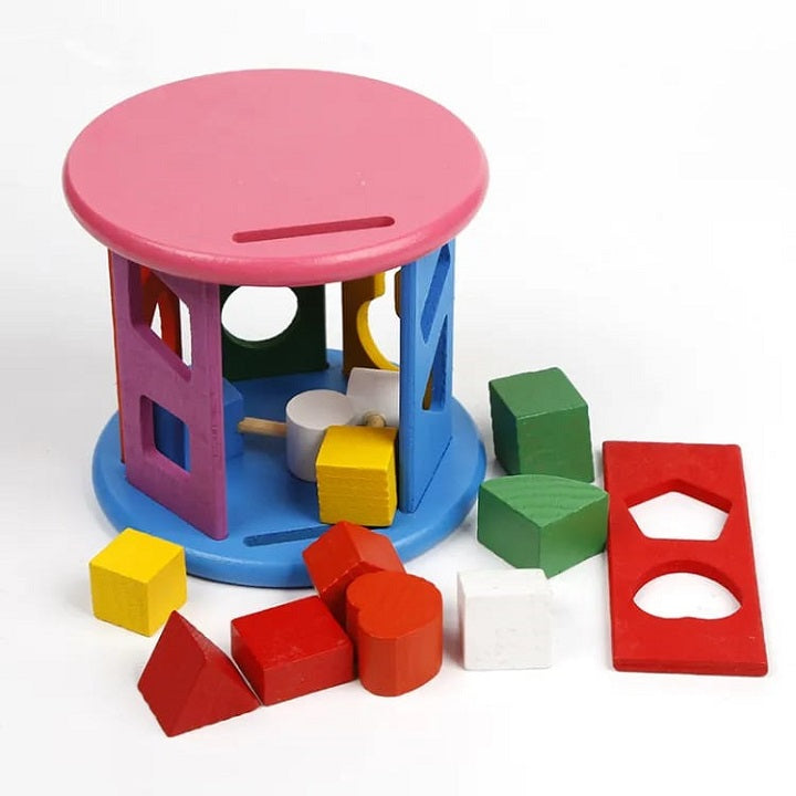 Wisdom Toy Wooden Wisdom Geometric Multicoloured Shapes Wheel – MGT Toys