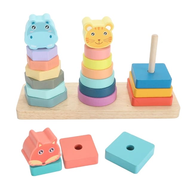 Wooden Shape Sorting Animal Geometric Matching Set