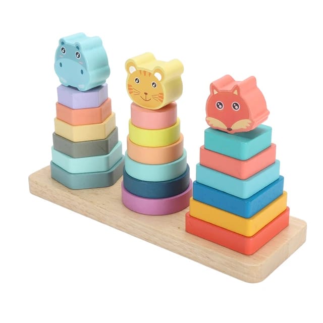 Wooden Shape Sorting Animal Geometric Matching Set