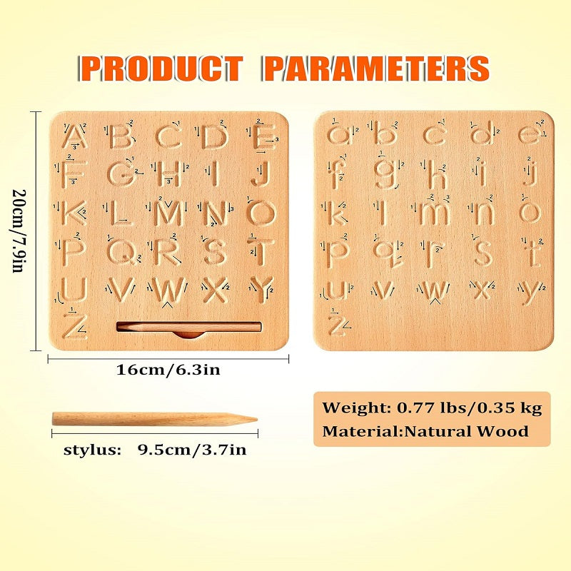 Wooden Double Sided Alphabets Tracing Learning Board