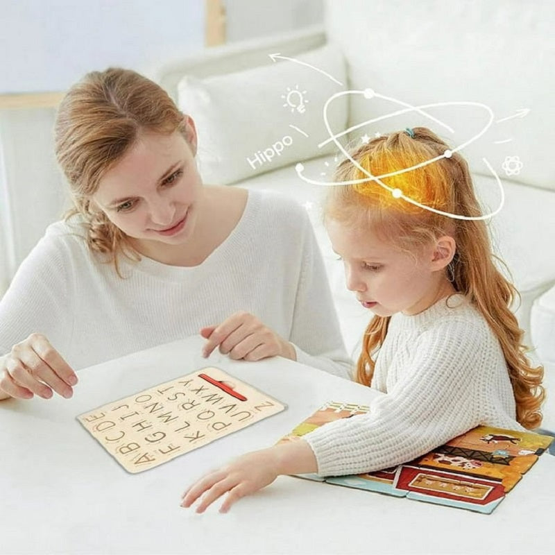 Wooden Double Sided Alphabets Tracing Learning Board