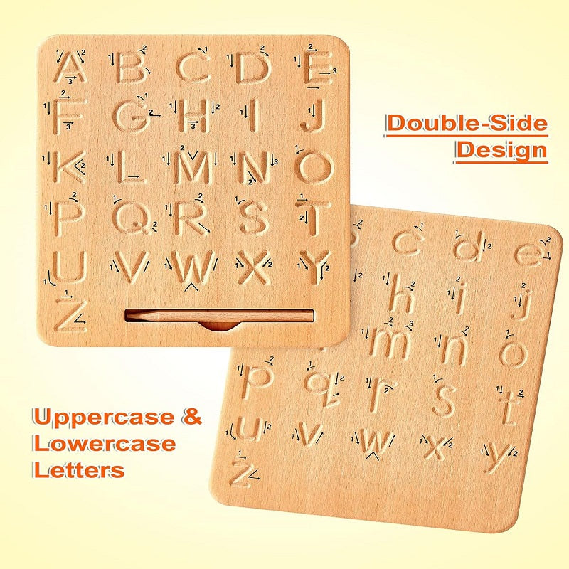 Wooden Double Sided Alphabets Tracing Learning Board