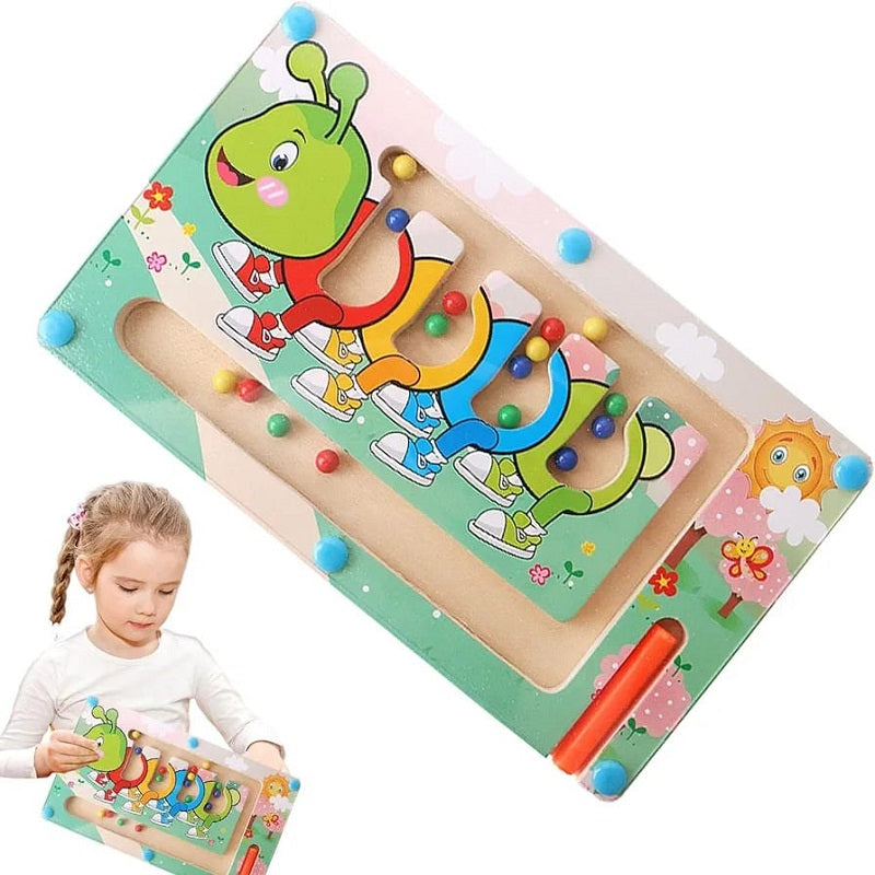 Wooden Animal Labyrinth Magnetic Beans Sorting