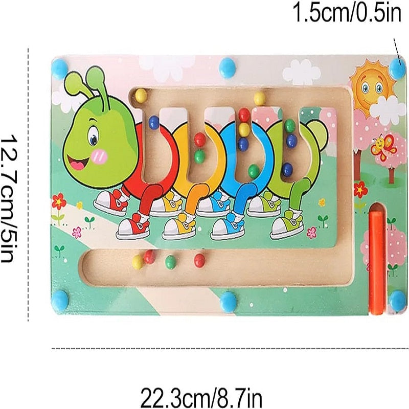 Wooden Animal Labyrinth Magnetic Beans Sorting
