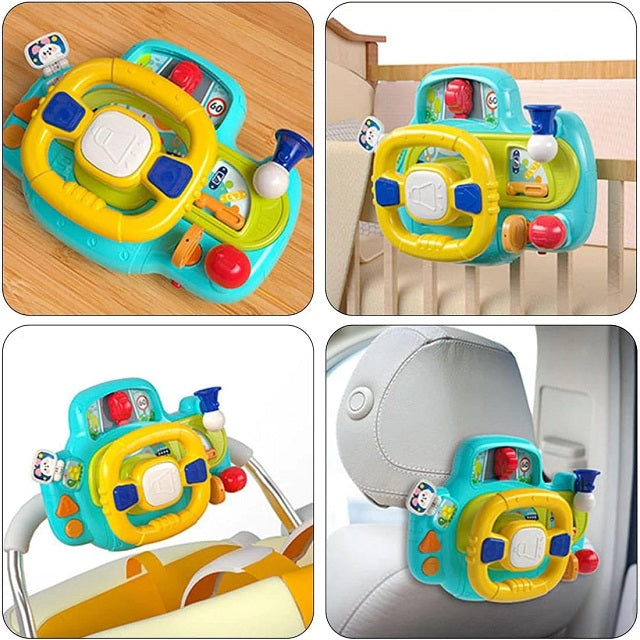 Musical Car Steering Huanger Wheel Pretend Play Set With Lights