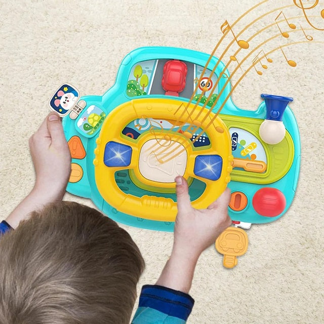 Musical Car Steering Huanger Wheel Pretend Play Set With Lights