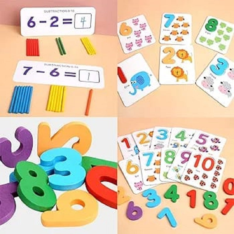 I Love Maths Calculation Flash Cards Educational Wooden Toy