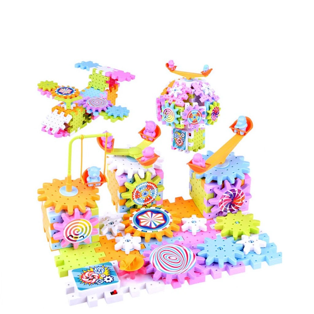 DIY Magical Gear Colourful Blocks Assembling Toy