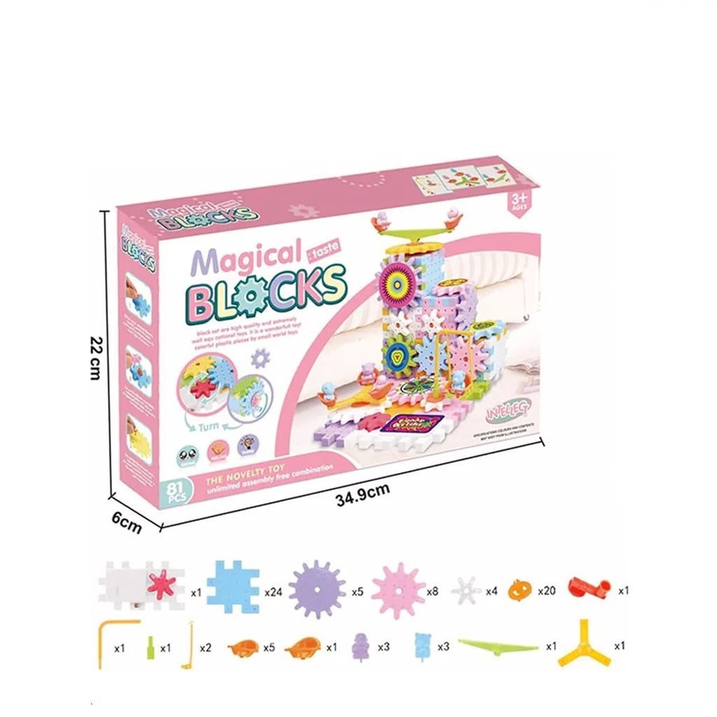 DIY Magical Gear Colourful Blocks Assembling Toy