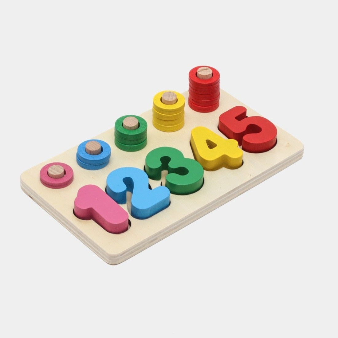 Wooden Rainbow Five Column Montessori Digital Plate