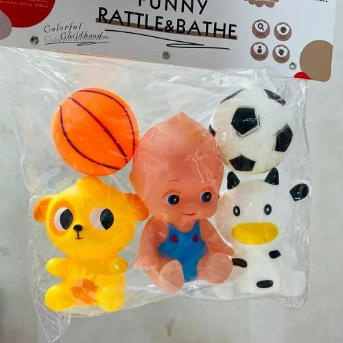 Multicolor Silicone Rattle And Bath Toy