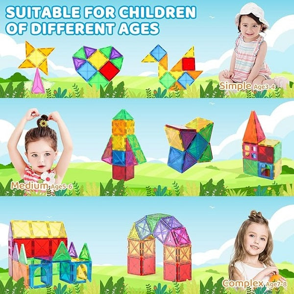 Multicolours Tile Magnetic 3D Building Blocks 14 pcs