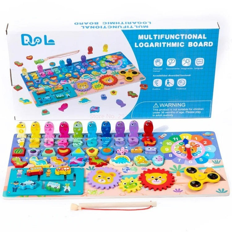 Wooden 8 in 1 Montessori logarithmic Activity Board
