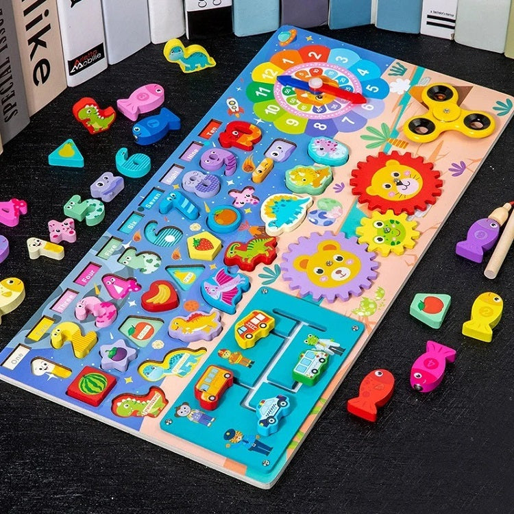 Wooden 8 in 1 Montessori logarithmic Activity Board