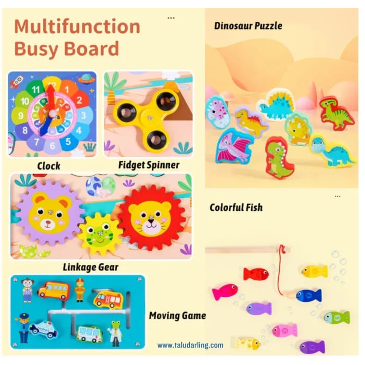 Wooden 8 in 1 Montessori logarithmic Activity Board