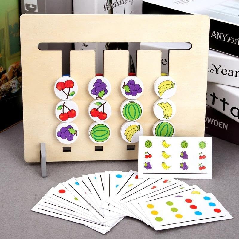 Wooden Double-sided Colours & Fruits Matching Activity Board