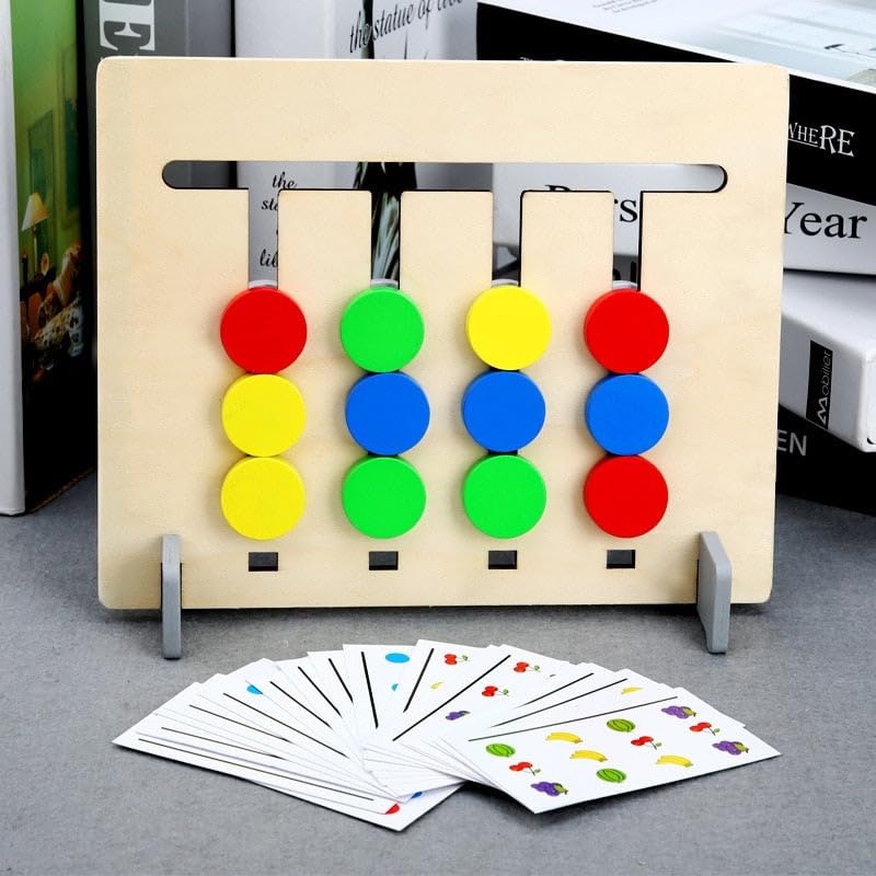 Wooden Double-sided Colours & Fruits Matching Activity Board