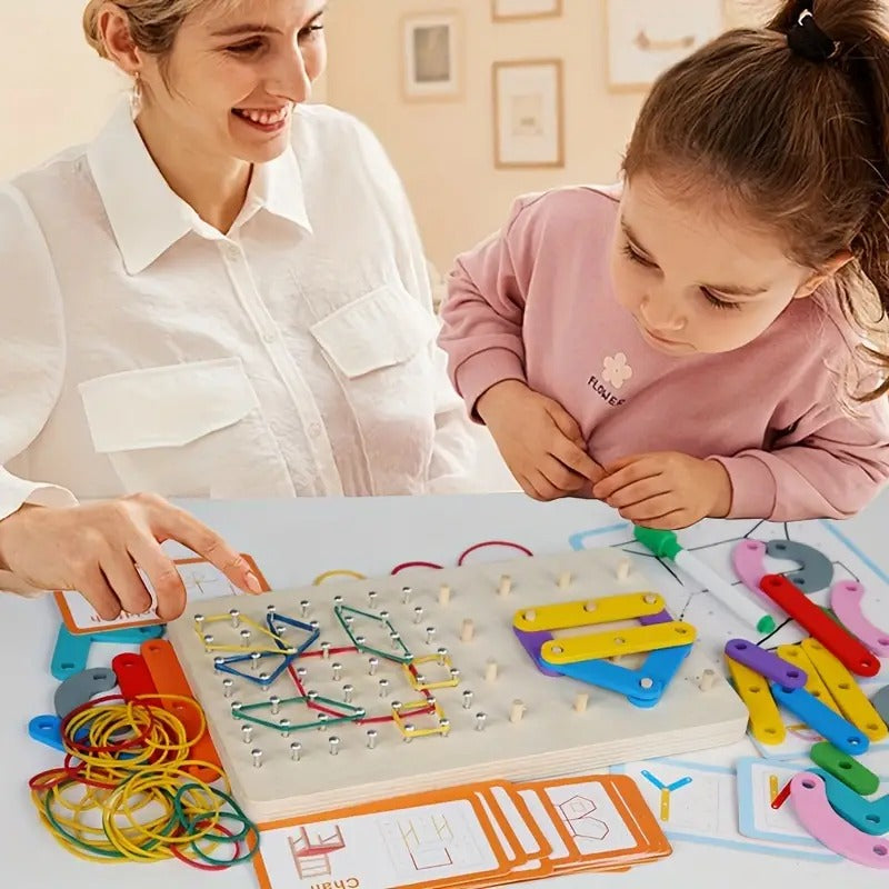 Wooden Nail Board Puzzle Multi-functional Creative Educational Toy