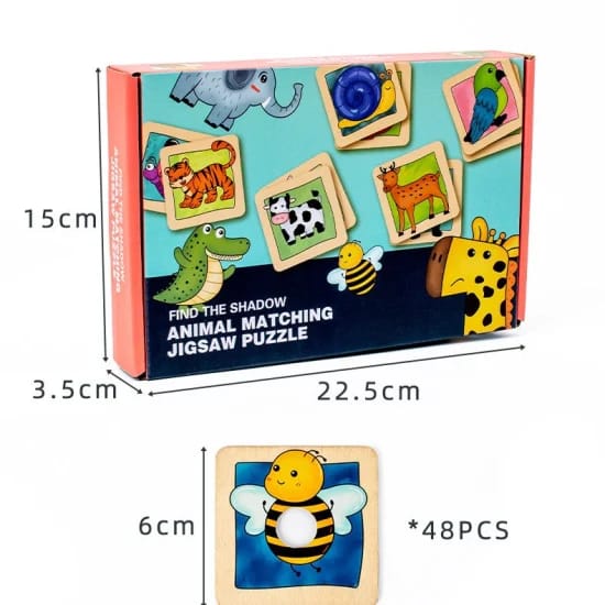 Wooden Animal Skin Shadow Matching Jigsaw Puzzles