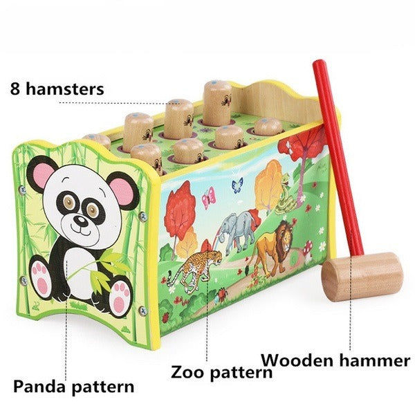 Wooden 2 IN 1 Hiting Hamster Pop Up Knocked With Xylophone