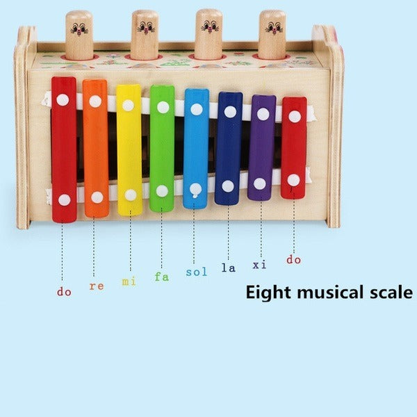 Wooden 2 IN 1 Hiting Hamster Pop Up Knocked With Xylophone