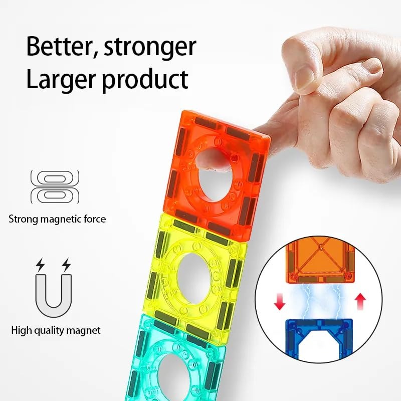 Multicolour Magnetic Tile & Pipeline 3D Blocks 25 Pcs