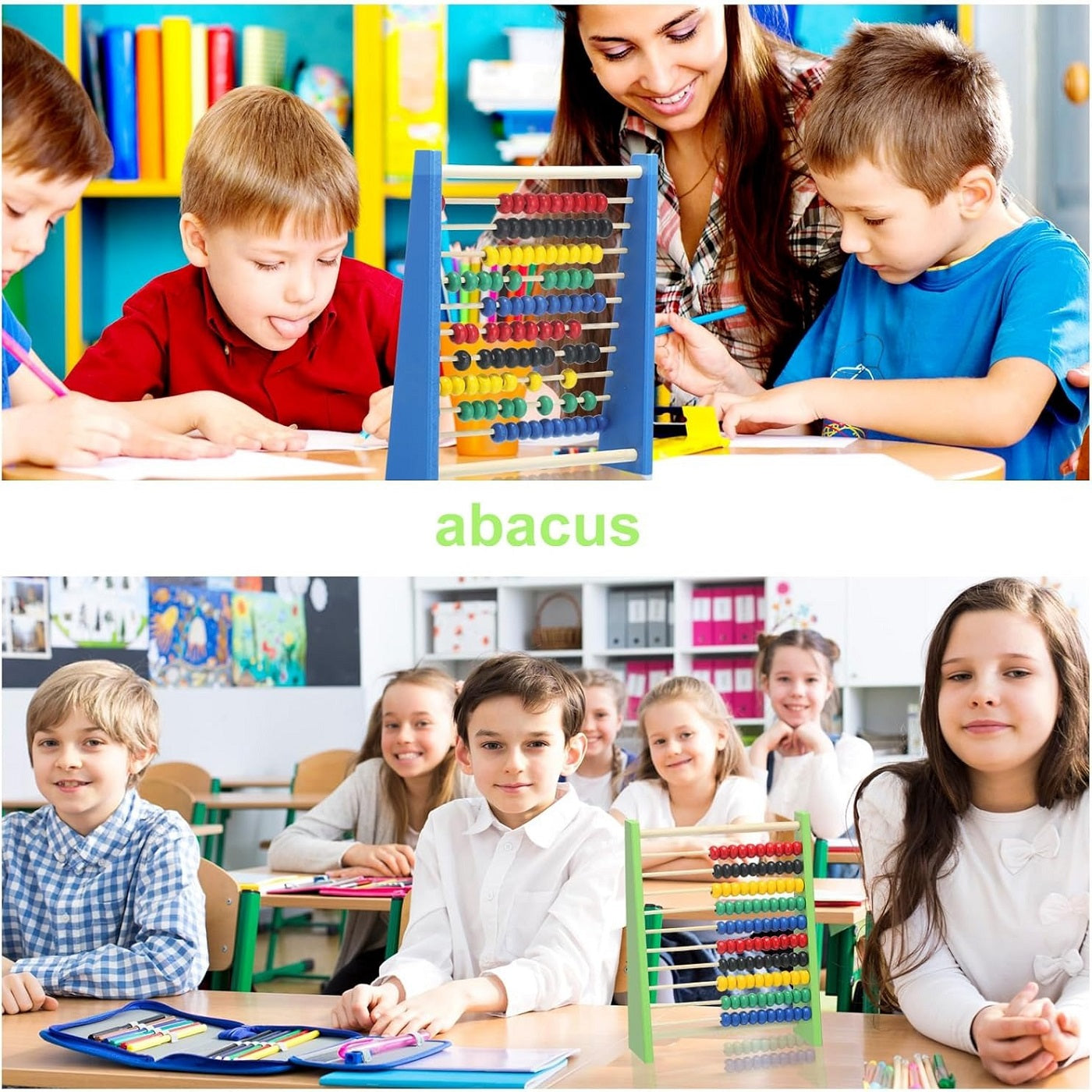 Wooden Multicolour Beads Abacus Counting Rack Educational Toy