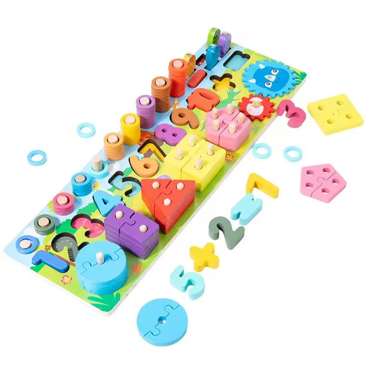 Wooden Multifunctional Five Sets Of Column Activity Board Game