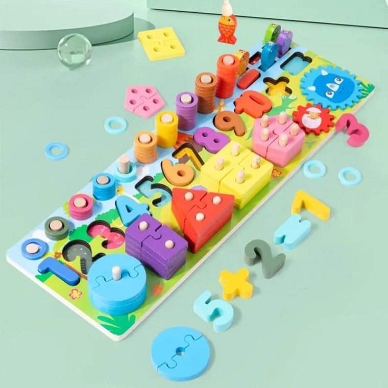 Wooden Multifunctional Five Sets Of Column Activity Board Game