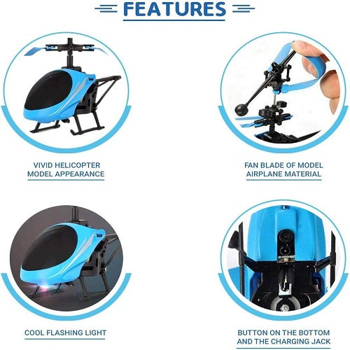 2 in 1 RC Helicopter With Light Rechargeable Activity Toy