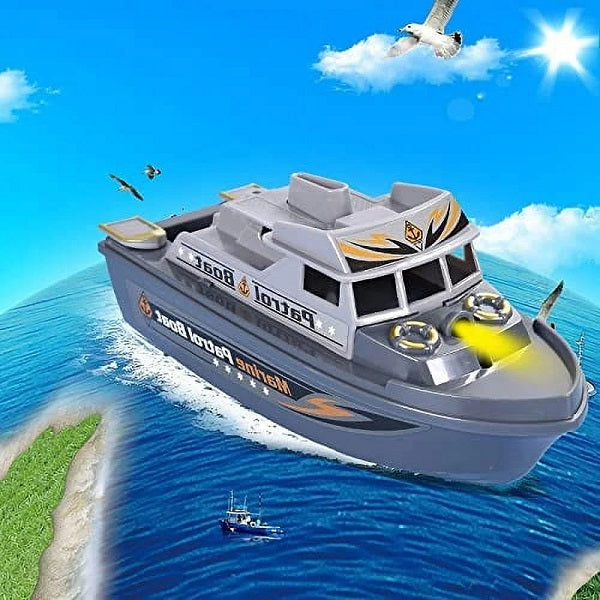 Electric Patrol Speed Boat with Lights & Music Activity Toy