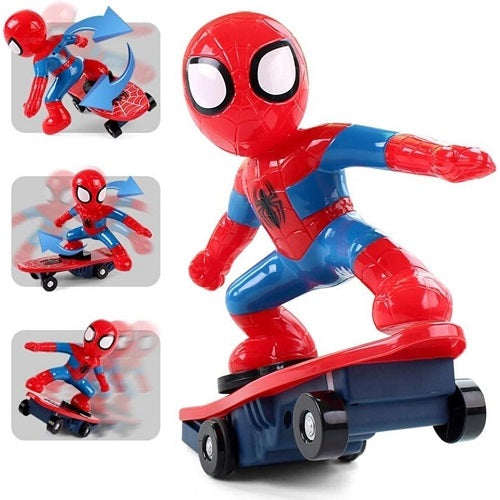 RC Spiderman Stunt Skateboard With 360˚ Rotation & Lights