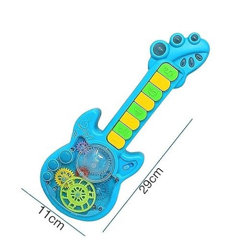 Musical Transparent Gear Electric Guitar with Flashing Lights