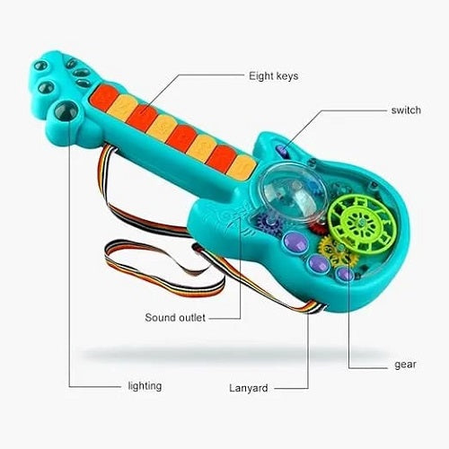 Musical Transparent Gear Electric Guitar with Flashing Lights