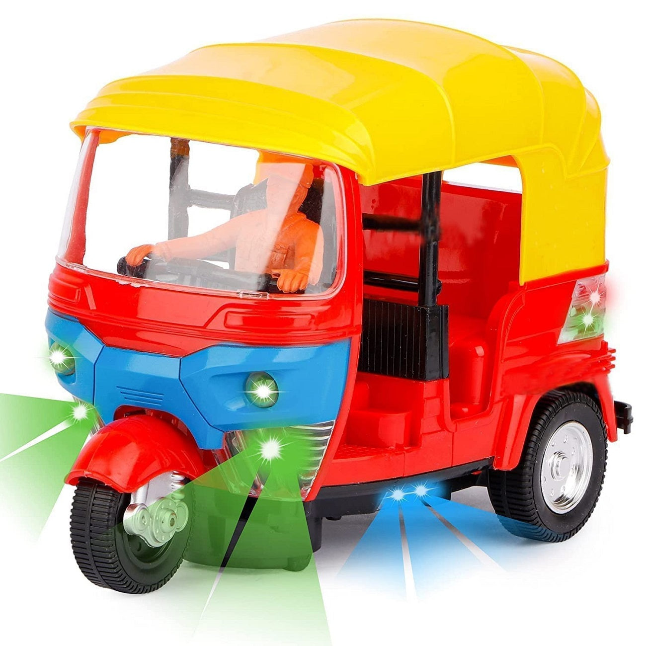 Musical Electric Auto Rickshaw with Flashing Lights Bump & Go