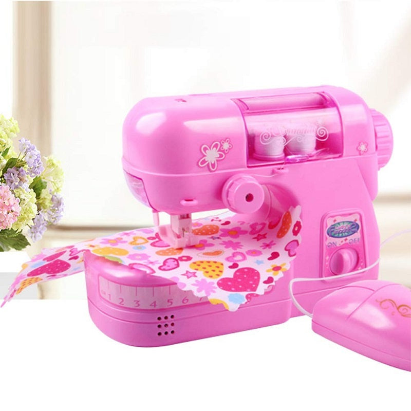 Fancy Pink Electric Sewing Machine Pretend Play Set Educational Toy