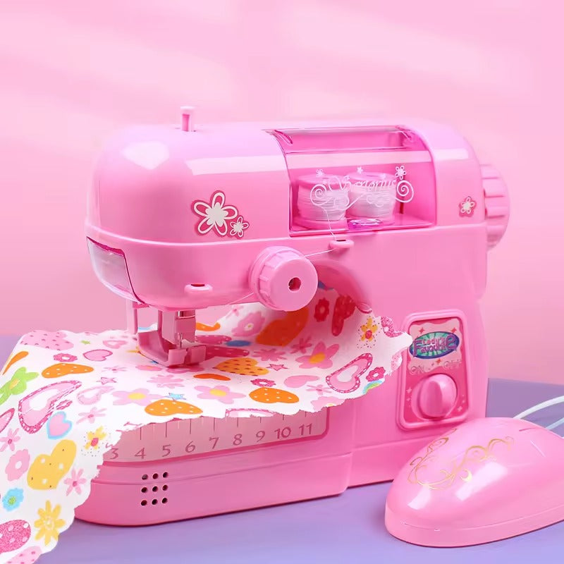 Fancy Pink Electric Sewing Machine Pretend Play Set Educational Toy