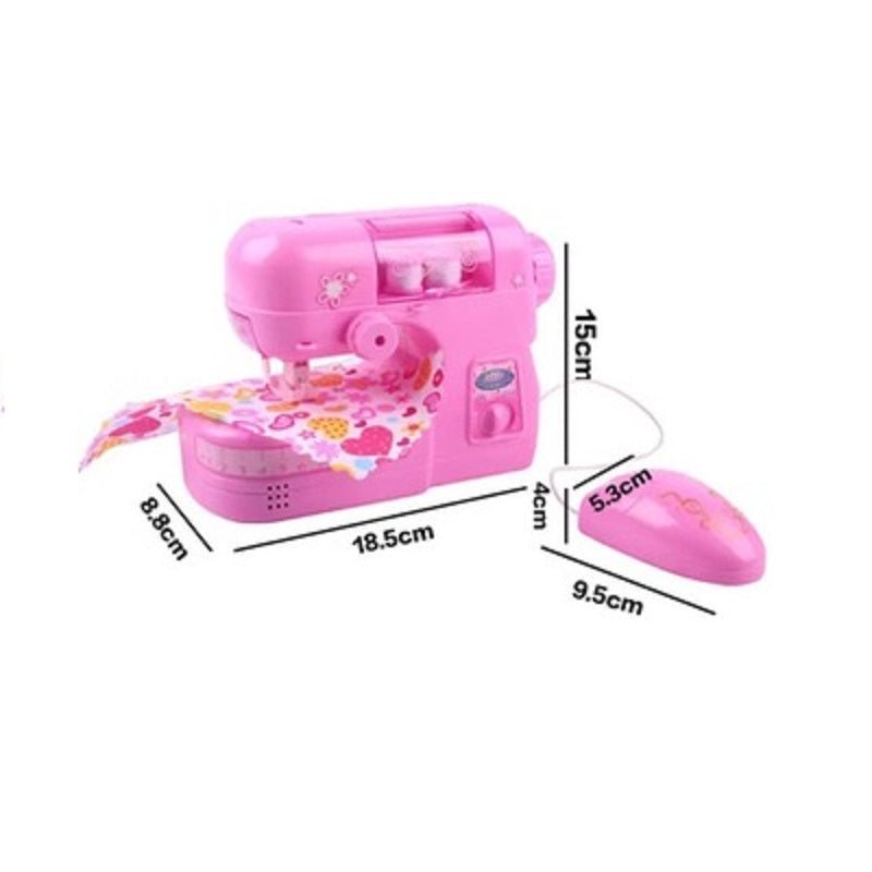 Fancy Pink Electric Sewing Machine Pretend Play Set Educational Toy