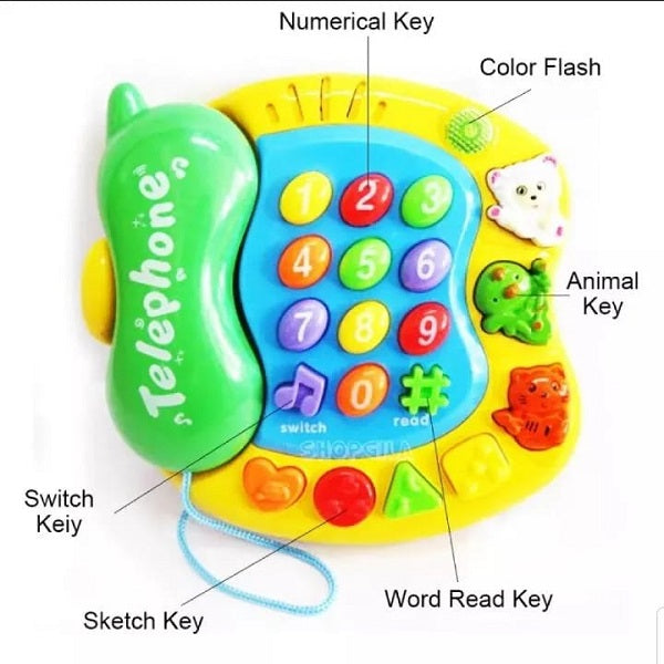 Musical Telephone With Flashing Lights & Animal Sounds
